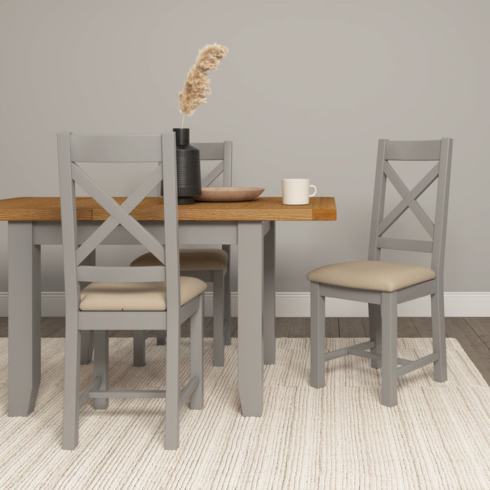 Windsor Extending Dining Table Pebble Grey/Oak