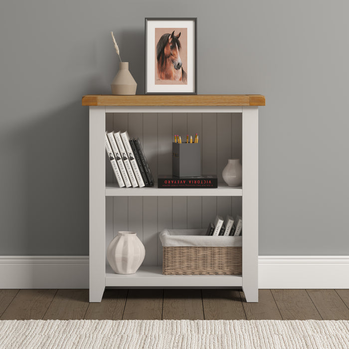 Windsor Low Bookcase Ivory/Oak