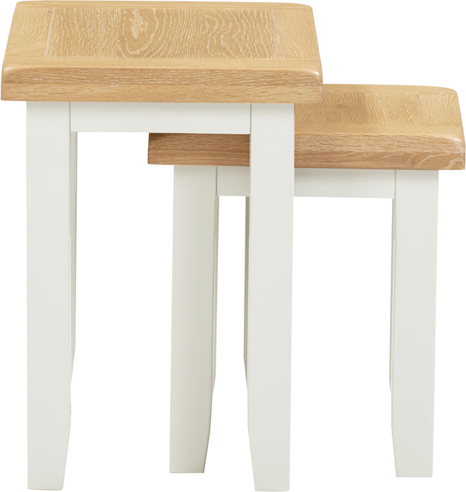 Windsor Nest of 2 Tables Ivory/Oak
