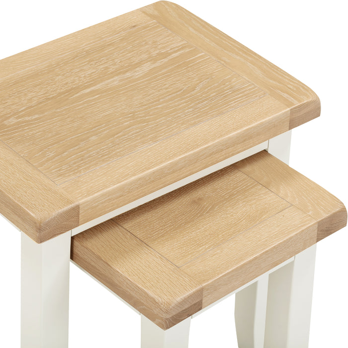 Windsor Nest of 2 Tables Ivory/Oak