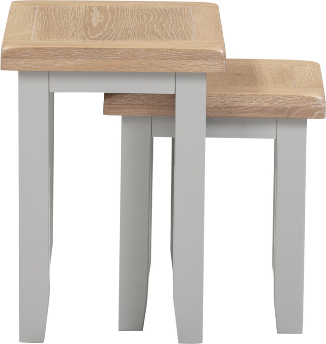 Windsor Nest of 2 Tables Pebble Grey/Oak