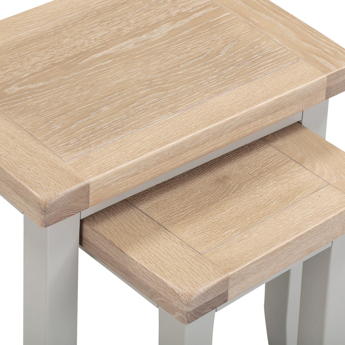 Windsor Nest of 2 Tables Pebble Grey/Oak