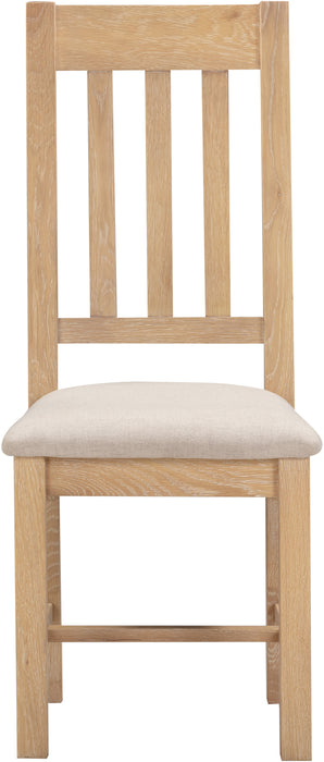 Windsor Slatted Chair (Box of 2) Natural Oak/Oat Fabric