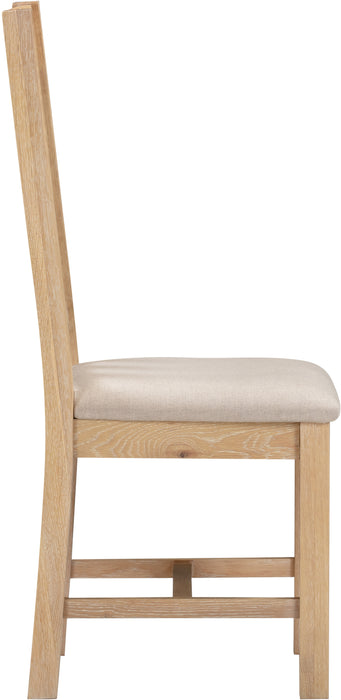 Windsor Slatted Chair (Box of 2) Natural Oak/Oat Fabric