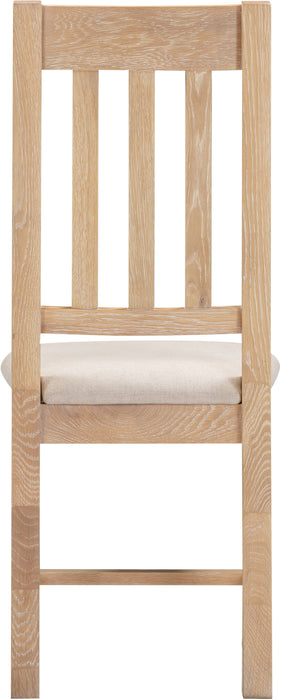 Windsor Slatted Chair (Box of 2) Natural Oak/Oat Fabric