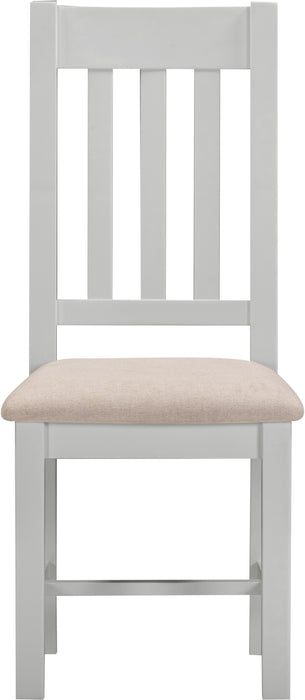 Windsor Slatted Chair (Box of 2) Pebble Grey/Oat Fabric