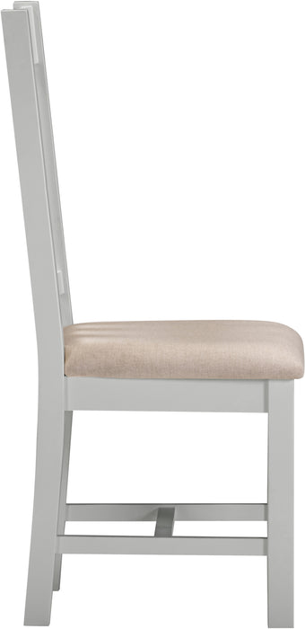 Windsor Slatted Chair (Box of 2) Pebble Grey/Oat Fabric
