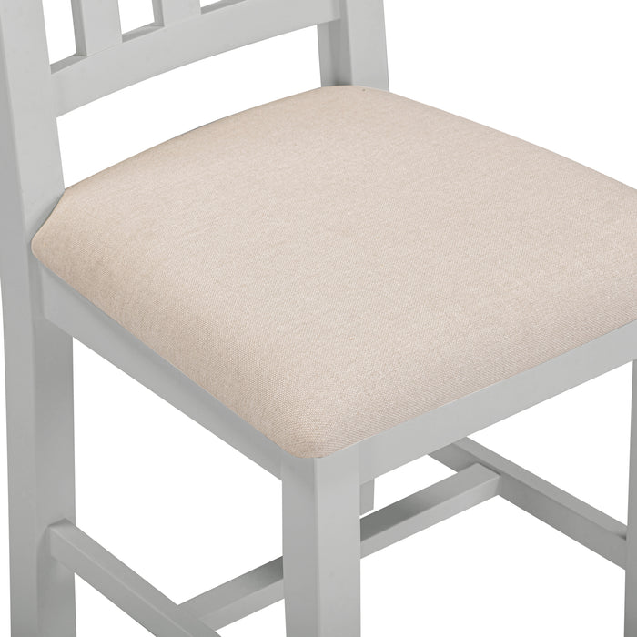 Windsor Slatted Chair (Box of 2) Pebble Grey/Oat Fabric