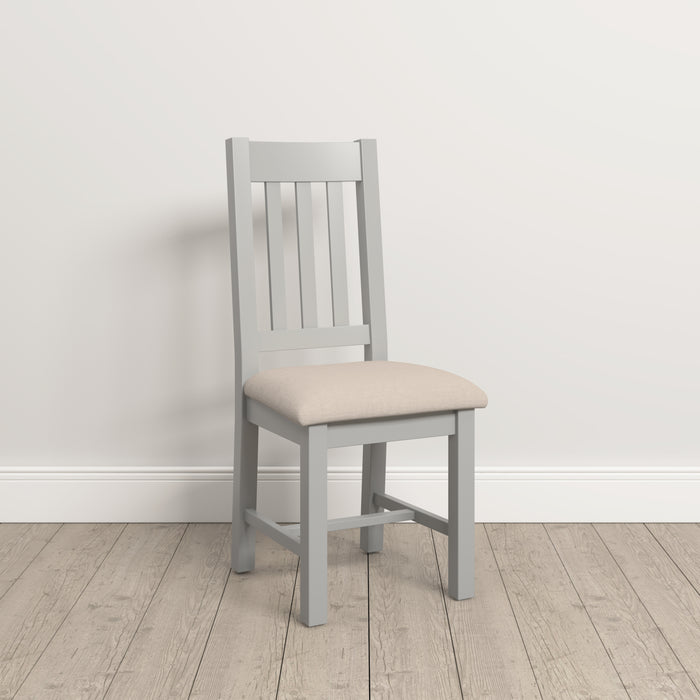 Windsor Slatted Chair (Box of 2) Pebble Grey/Oat Fabric