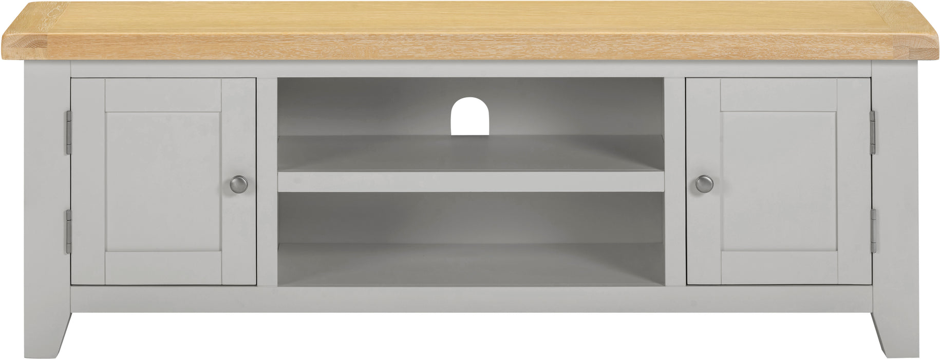 Windsor Straight TV Unit Pebble Grey/Oak