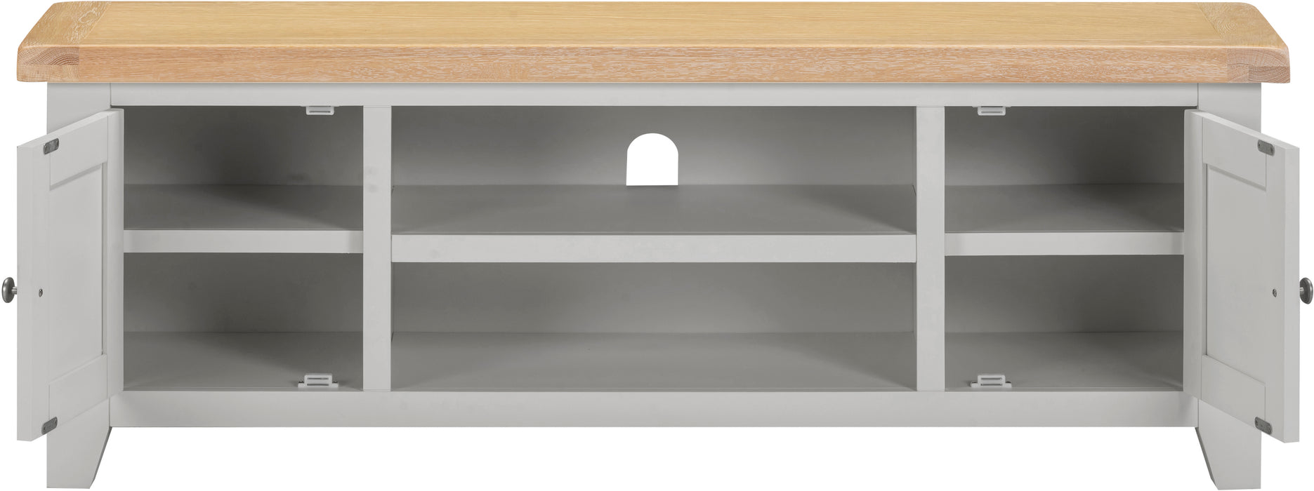 Windsor Straight TV Unit Pebble Grey/Oak