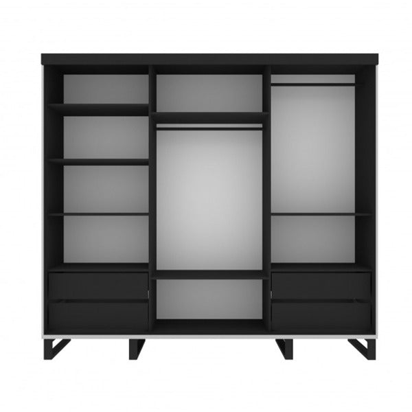 Silver Bedroom Set With Wall Unit