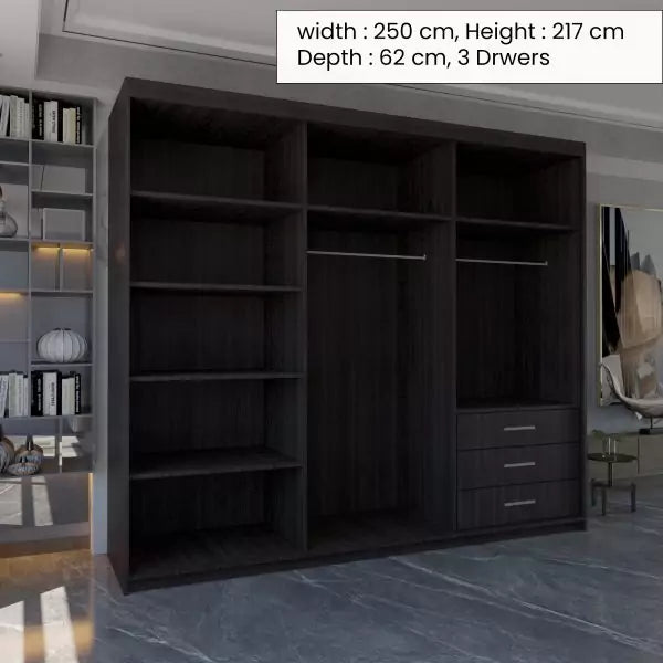 MIAMI WENGE WARDROBE 250cm