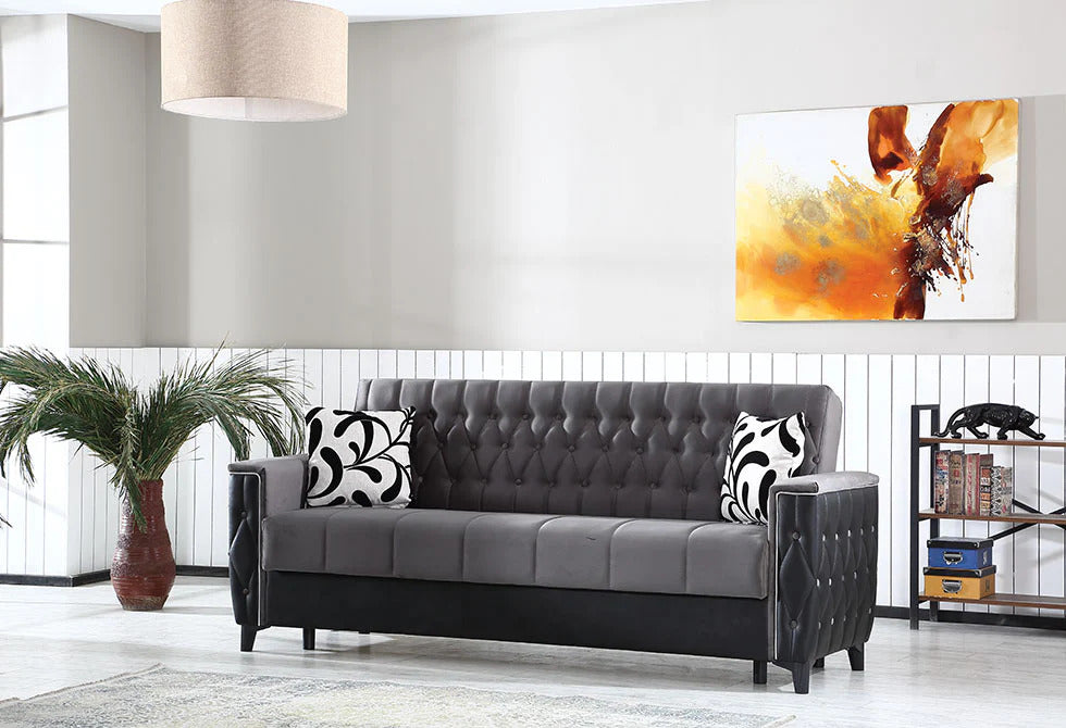 ROSE Luxurious Modern Turkish Ottoman 3 Seater Sofa Bed with Storage and Cushion