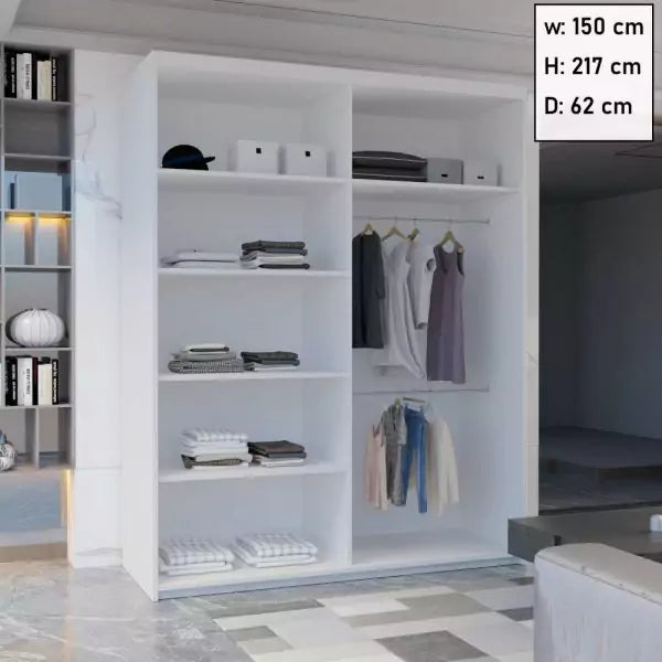 JAMAJKA SLIDING WARDROBE WHITE 150cm/203cm