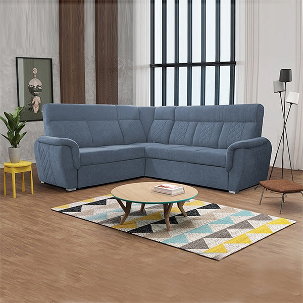 Selly Blue Large Corner Sofa Bed