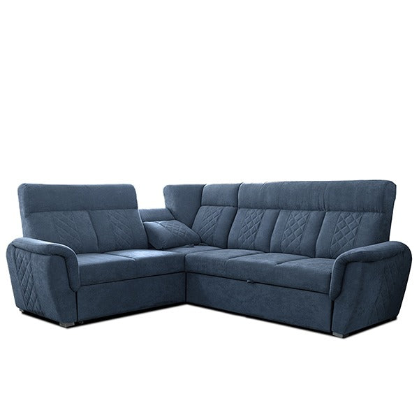Selly Blue Large Corner Sofa Bed
