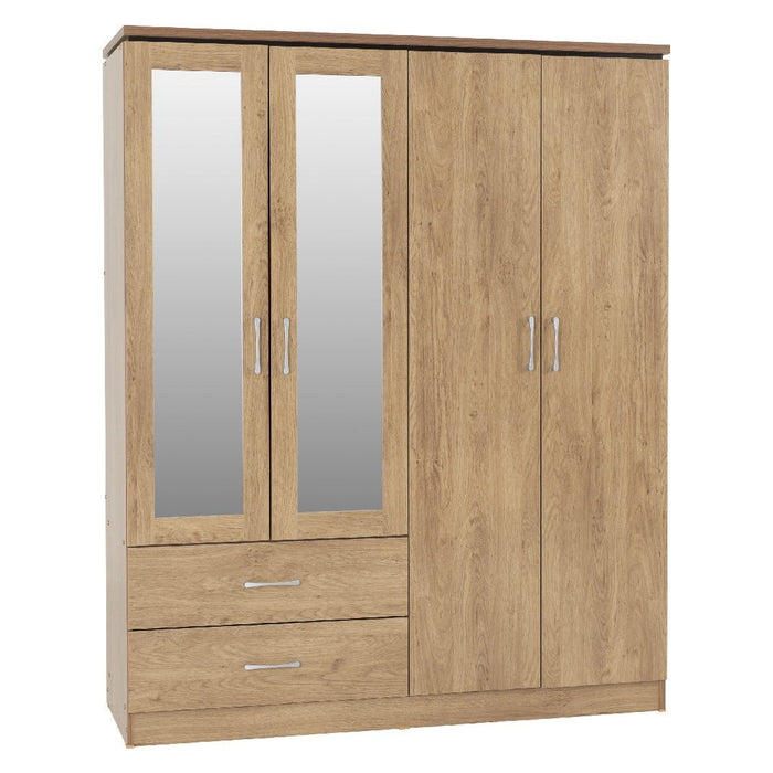 Charles 4 Door 2 Drawer Mirrored Wardrobe