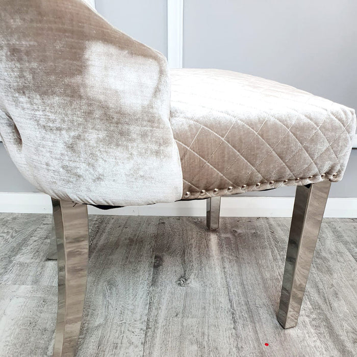 Chelsea Dining Chair With Lion Knocker & Buttoned Back