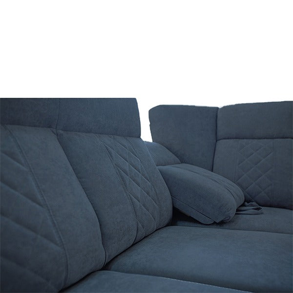 Selly Blue Large Corner Sofa Bed