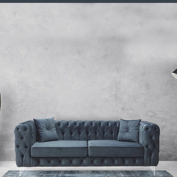 Chicago Grey 3+2 Chesterfield Sofa Set