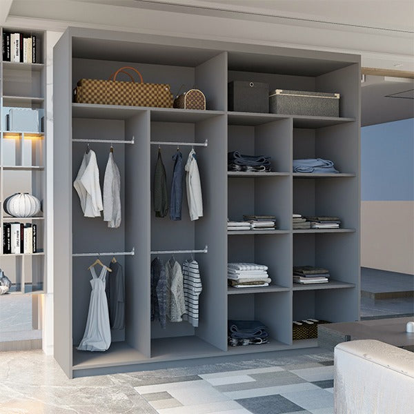 JAMAJKA SLIDING WARDROBE GREY 150cm/203cm