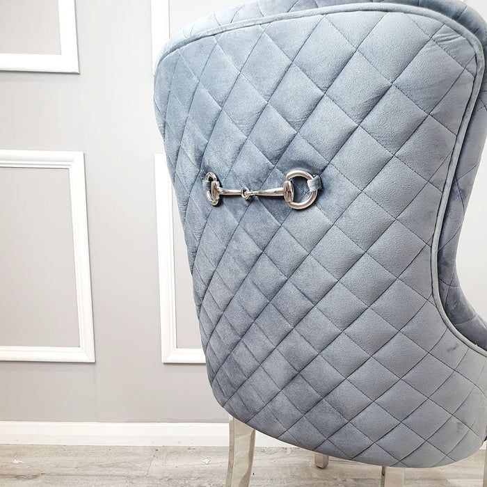 Kate Dining Chair With Chrome Clasp & Quilted Back