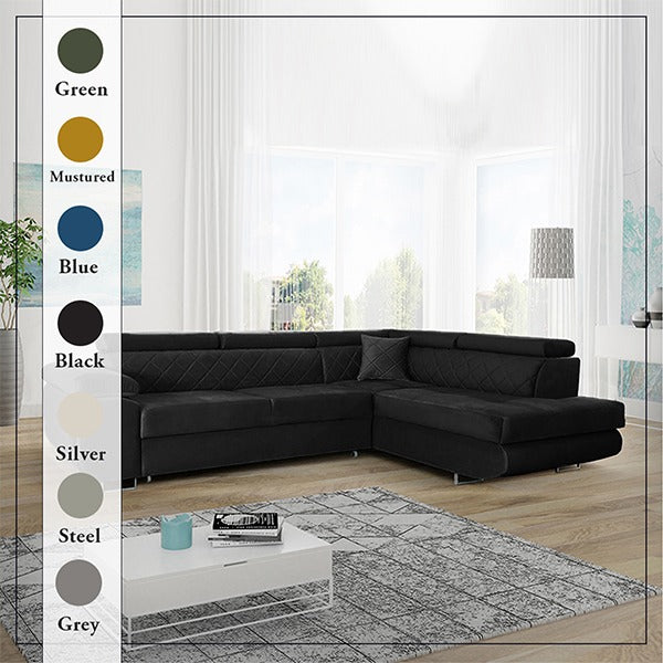 Laguna Black Corner Sofa Bed