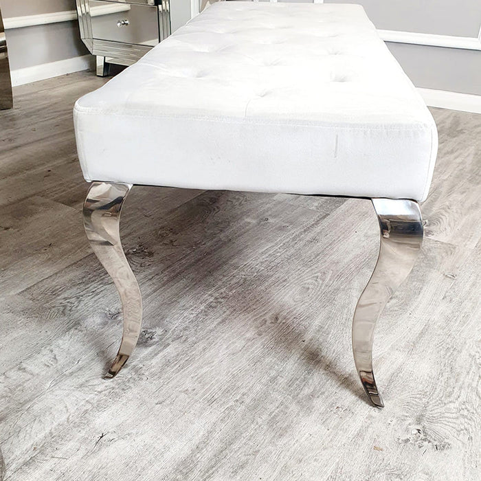 Imperial 1.3M Velvet Dining Bench In Light Grey