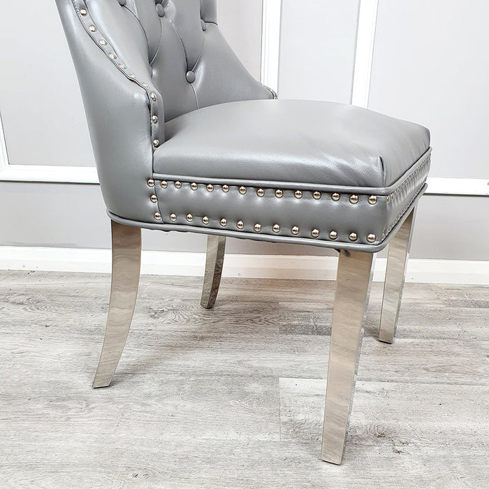 Mayfair Leather Dining Chairsplain Back/Square Knocker