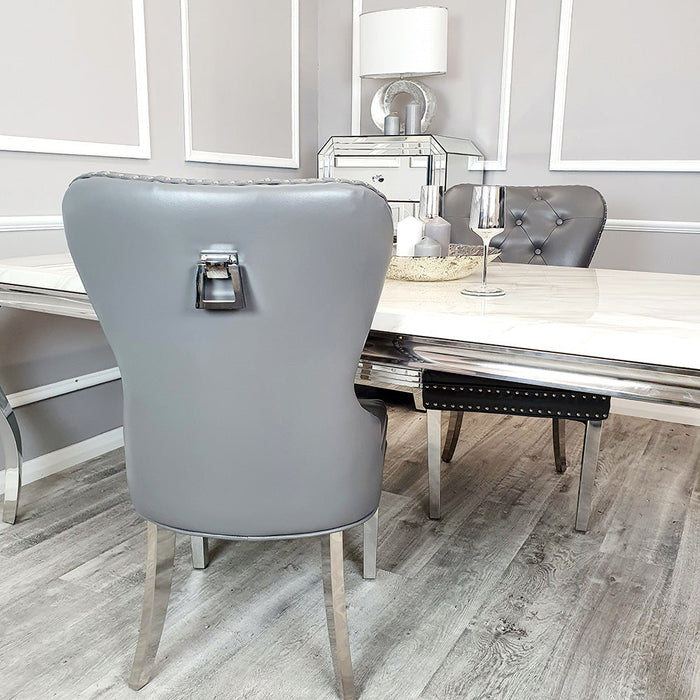 Mayfair Leather Dining Chairsplain Back/Square Knocker