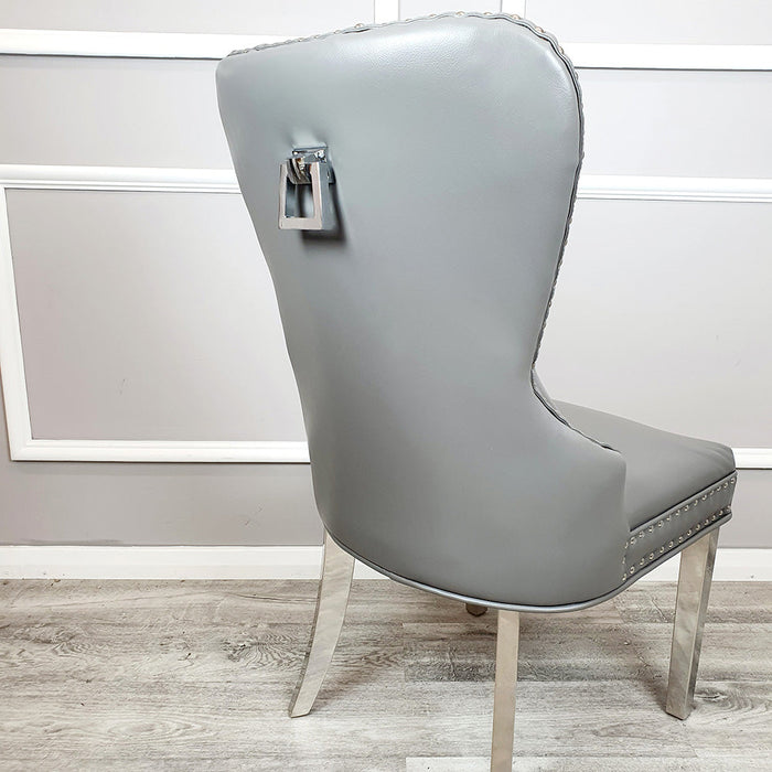 Mayfair Leather Dining Chairsplain Back/Square Knocker