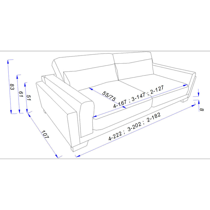 Pompei Sofa 4 Seater