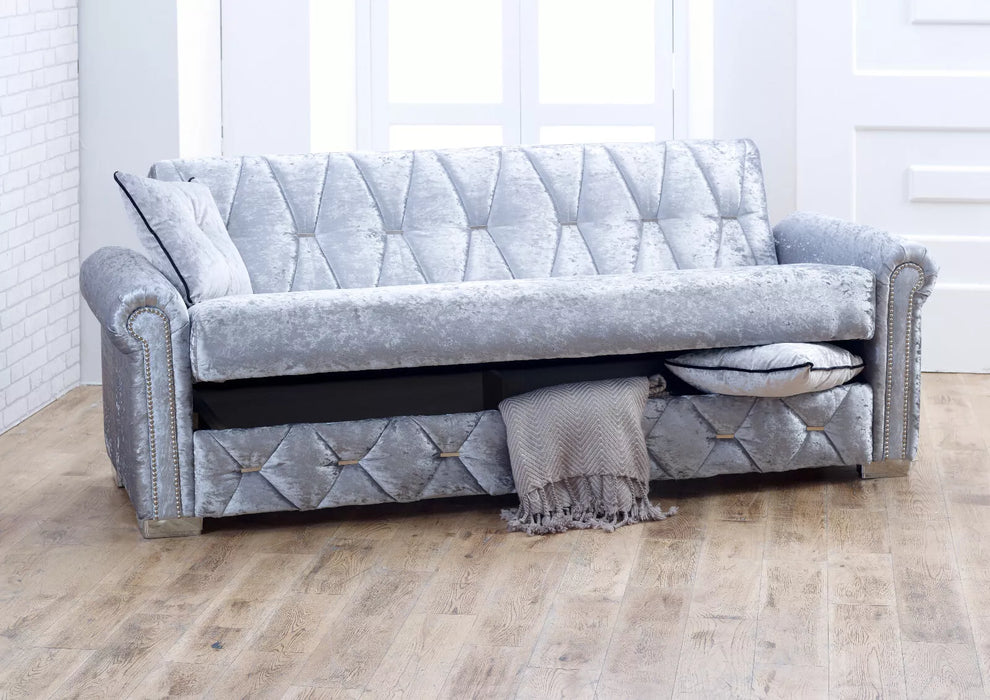 Grace 3 Seater Ottoman Storage Sofa Bed Modern Luxury Bedroom - UK Made