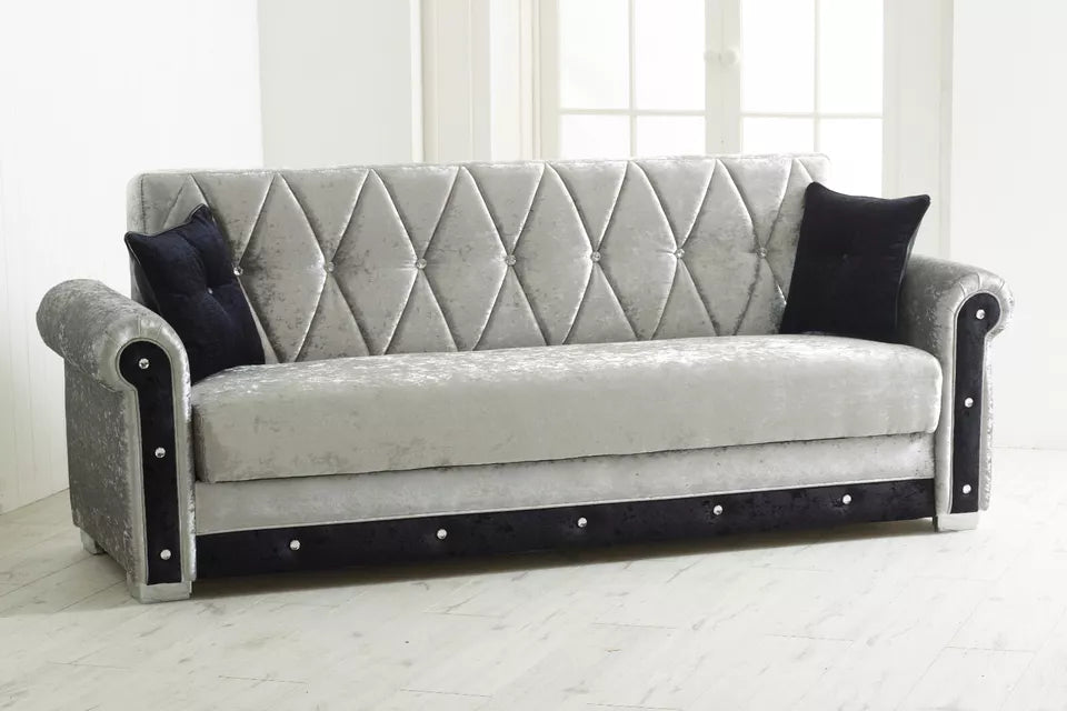 Lux 3 Seater Ottoman Storage Sofa Bed Modern Luxury Bedroom - UK Made