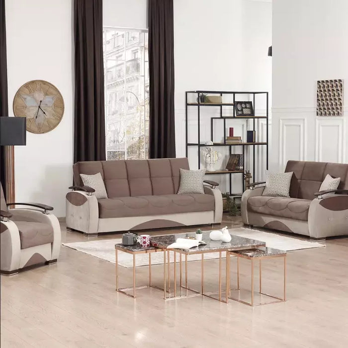 Gama Luxurious Modern Turkish Ottoman 3 Seater Sofa Bed with Storage and Cushion