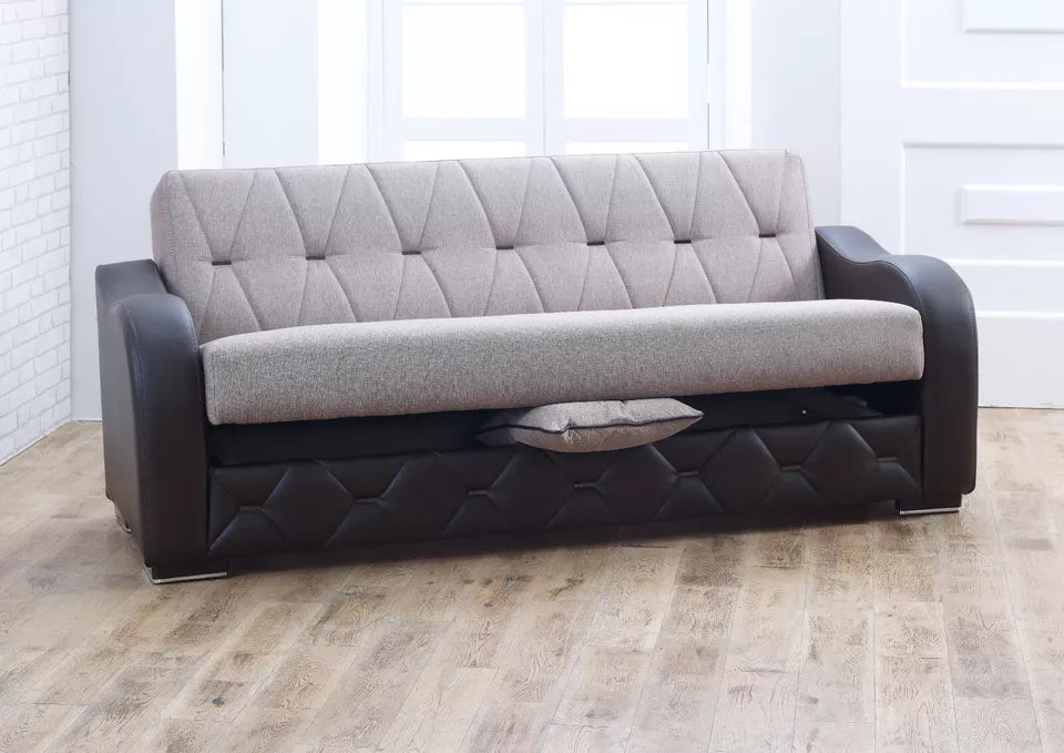 Harvey 3 Seater Ottoman Storage Sofa Bed Modern Luxury Bedroom - UK Made