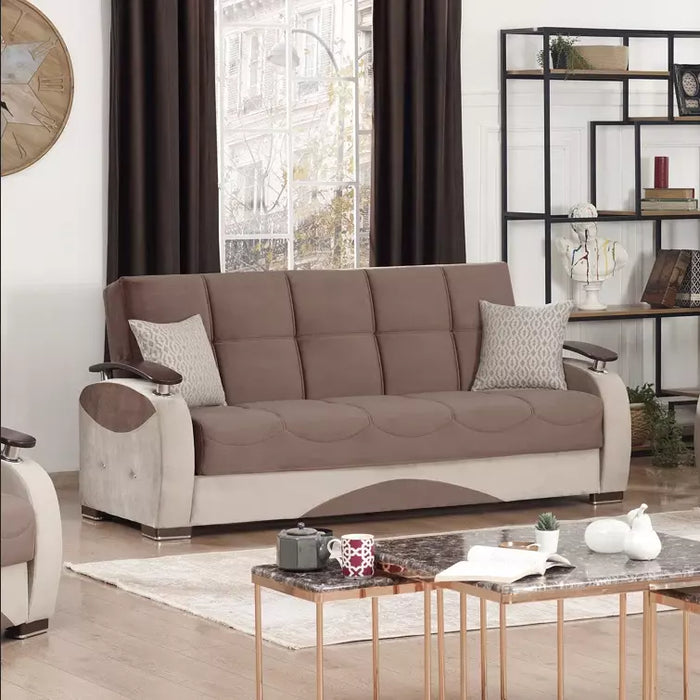 Gama Luxurious Modern Turkish Ottoman 3 Seater Sofa Bed with Storage and Cushion