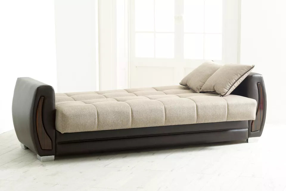 Lovely 3 Seater Ottoman Storage Sofa Bed Modern Luxury Bedroom - UK Made