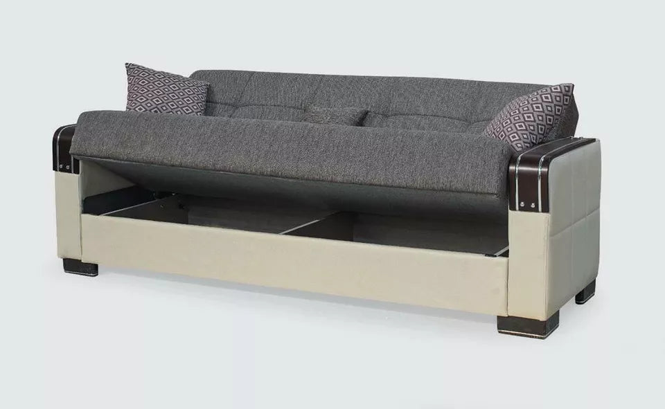 Turkish 3 Seater Ottoman Storage Sofa Bed Modern Luxury Bedroom with Cushions