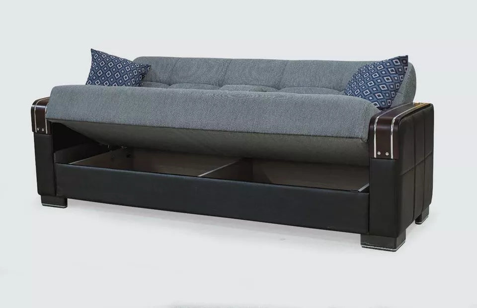 Turkish 3 Seater Ottoman Storage Sofa Bed Modern Luxury Bedroom with Cushions