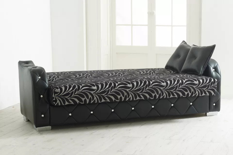 Butterfly 3 Seater Ottoman Storage Sofa Bed Modern Luxury Bedroom - UK Made