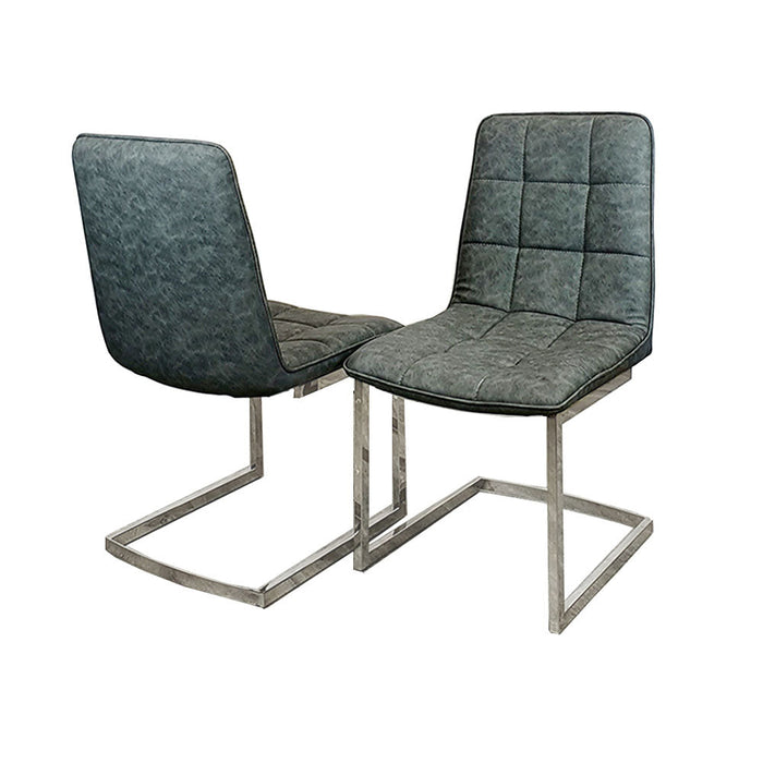 Tara Faux Leather Dining Chair With Plain Back & Stitch Detail
