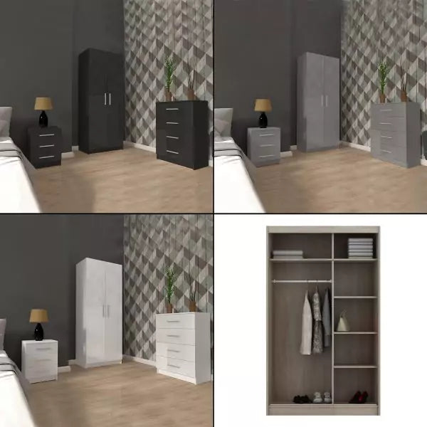 Bobby White 3 Piece Wardrobe Set