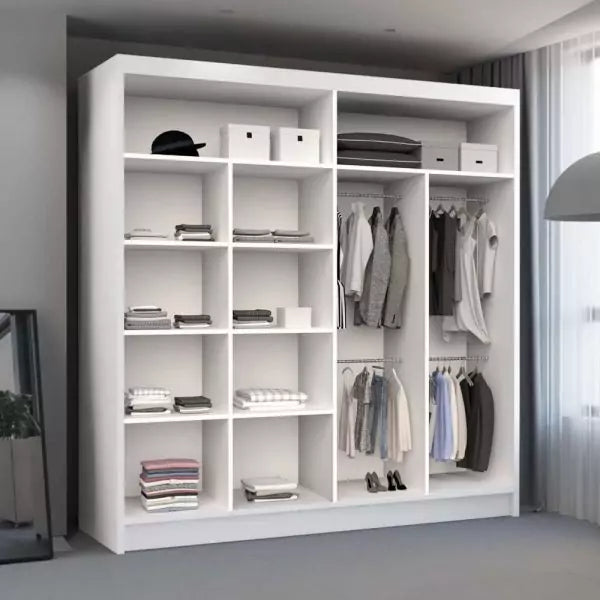 CHELSEA WHITE WARDROBE WHITE STRIP 150cm/203cm